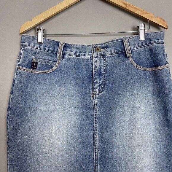 Vintage Y2K Guess Denim Skirt Medium Wash Women Jean Mini Cotton Classic Blue - Picture 4 of 11
